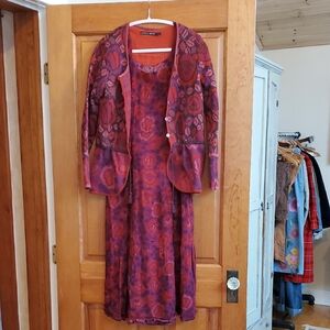Gudrun Purple Floral Dress and Jacket Set